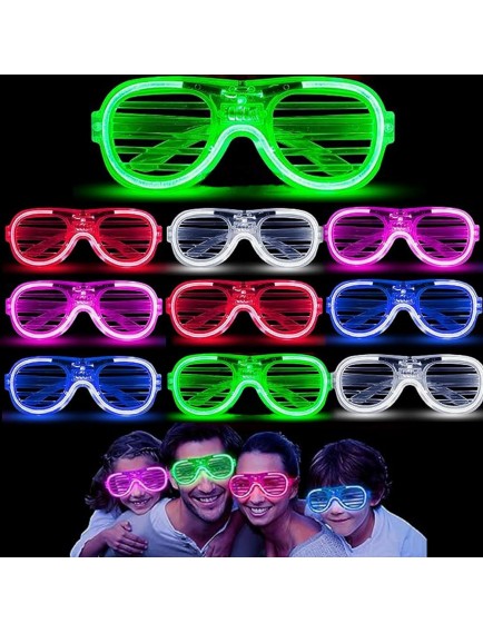 Glow Işıklı Panjur Parti Gözlüğü 12 Adet