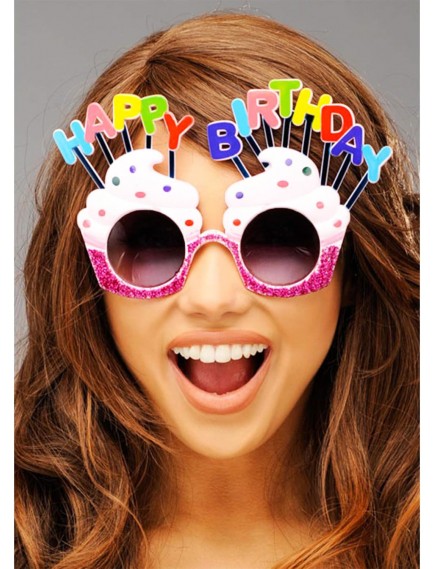Happy Birthday Beyaz Fuşya Parti Gözlüğü