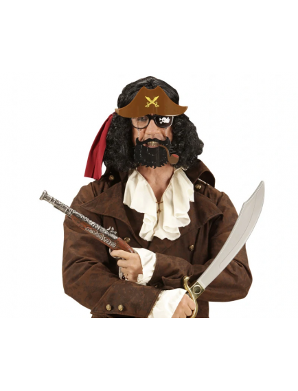 Kahve Şapkalı Pipolu Jack Sparrow Gözlüğü