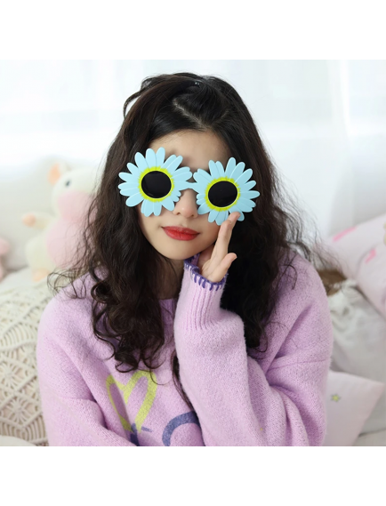 Mavi Renk Papatya Şekilli Parti Gözlüğü