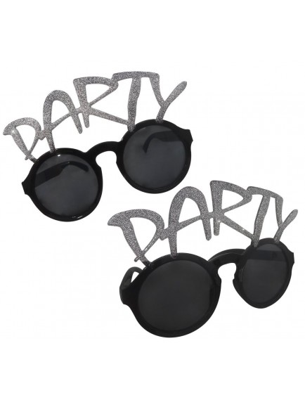 Gümüş Simli Party Yazılı Parti Gözlüğü Show