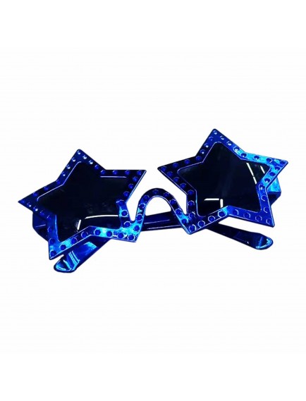 Mavi Renk Yıldız Şekil Parti Gözlüğü Retro