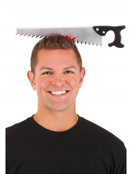 Kafaya Saplanmış Halloween Kanlı Testere Şaka Tacı