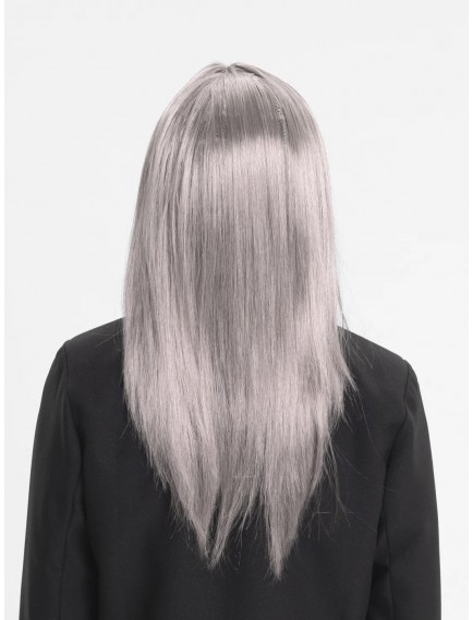 Platin Gri Gümüş Uzun Parti Peruğu