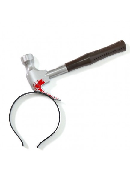 Kafaya Saplanmış Kahverengi Saplı Çekiç Şaka Tacı