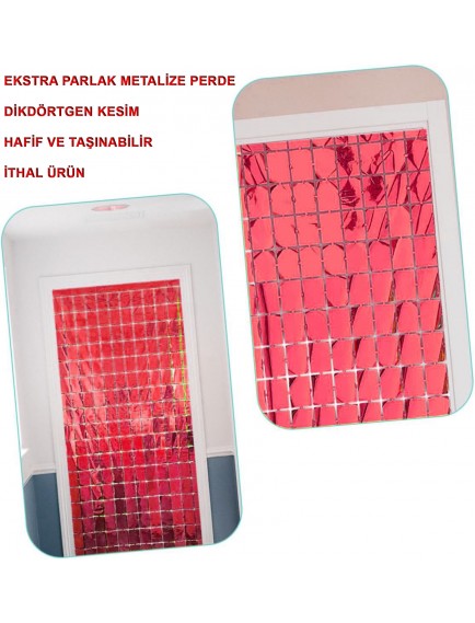 Kırmızı Disko Dikdörtgen Kesim Kapı Perdesi