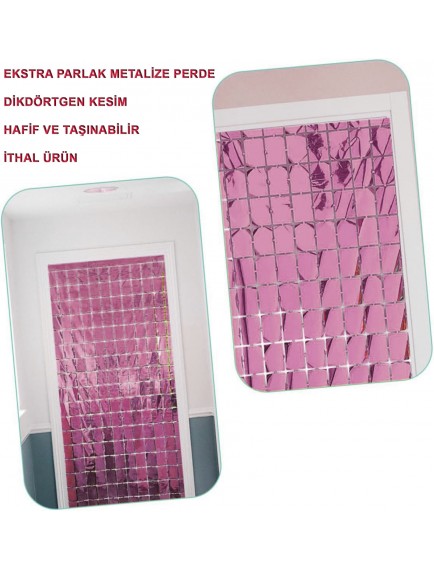 Rose Gold Disko Dikdörtgen Kesim Kapı Perdesi
