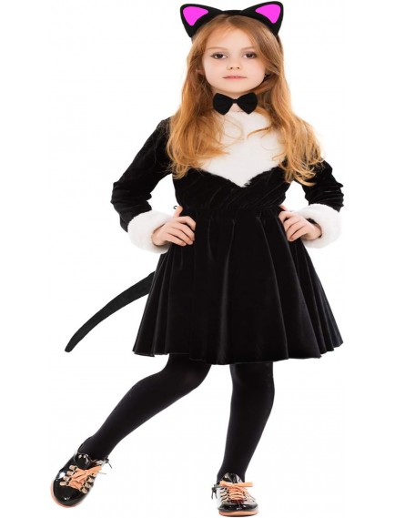 Fuşya Kedi Seti - Taç, Kuyruk, Papyon Çocuk Boy