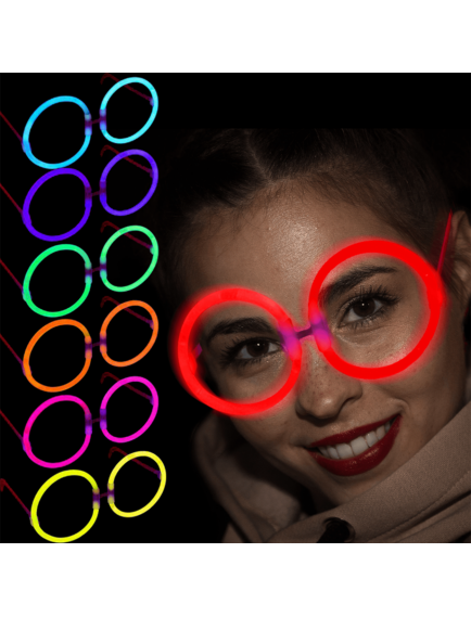 Glow Stick Yuvarlak Parti Gözlüğü 6 Adet