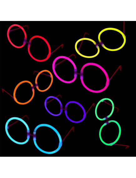 Glow Stick Yuvarlak Parti Gözlüğü 6 Adet