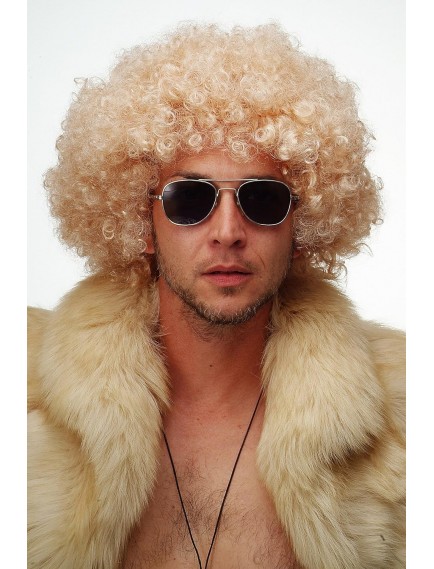 Altın Renk Kıvırcık Afro Parti Peruğu