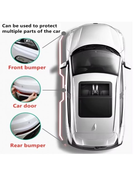 Araba Tampon Koruyucu Karbon Desenli Beyaz