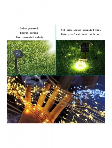 Güneş Enerjili 200 LED Dış Mekan Aydınlatma Şeridi