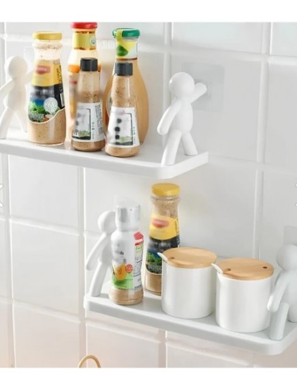 İnsan Figürlü Yapışkanlı Çok Amaçlı Duvar Rafı