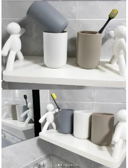İnsan Figürlü Yapışkanlı Çok Amaçlı Duvar Rafı