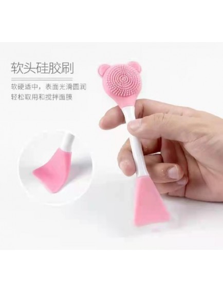 Silikon Yüz Temizleme Fırçası ve Maske Uygulama Spatulası