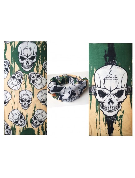 Haki Kuru Kafa Baskılı Buff Bandana 25x48 cm