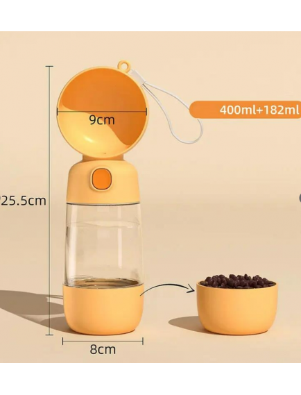 Taşınabilir Evcil Hayvan Mama Hazneli Su Matarası