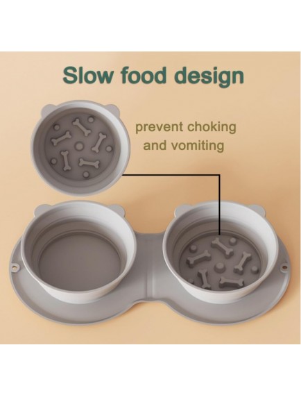 Mikopet Katlanabilir İkili Mama ve Su Kabı