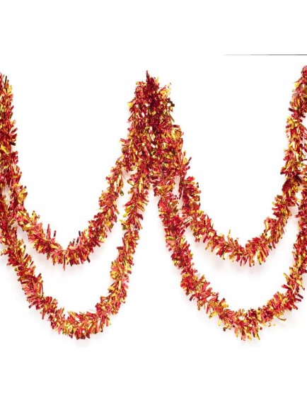 Kırmızı Altın Renk Garland Çift Renk Sim Süs