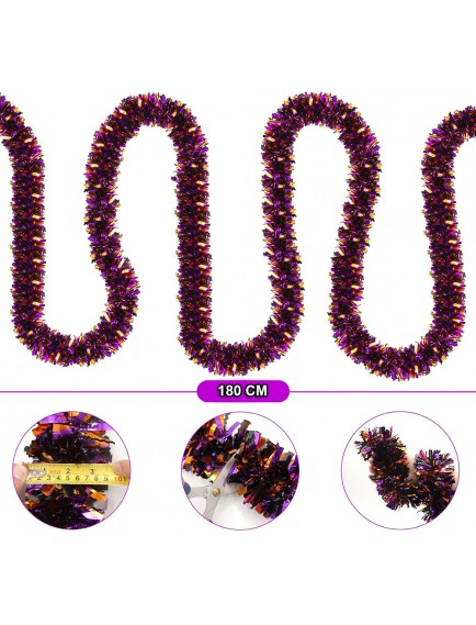 Mor Turuncu Garland Çift Renk Sim Süs