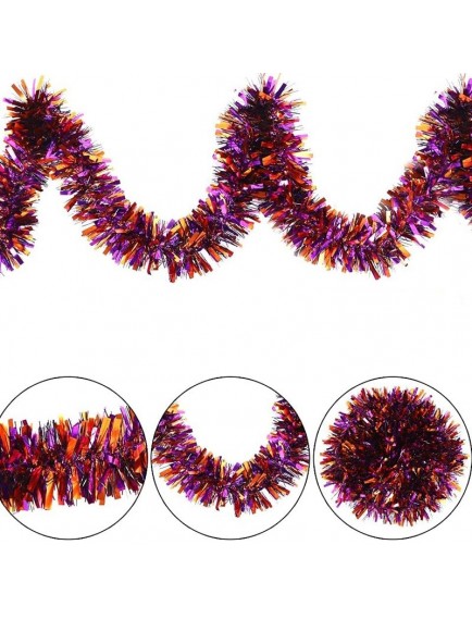 Mor Turuncu Garland Çift Renk Sim Süs