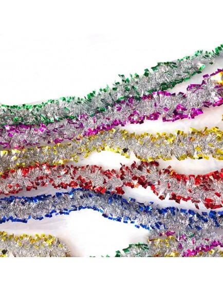 Mavi Gümüş Garland Çift Renk Sim Süs