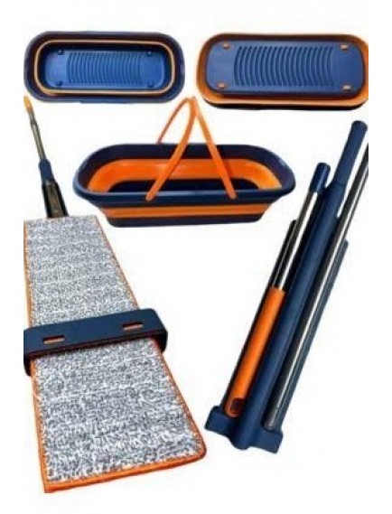 Katlanabilir Temizlik Mopu ve Tekerlekli Kova Seti