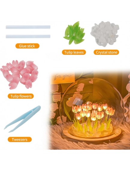 LED Işıklı Lale Cam Küre