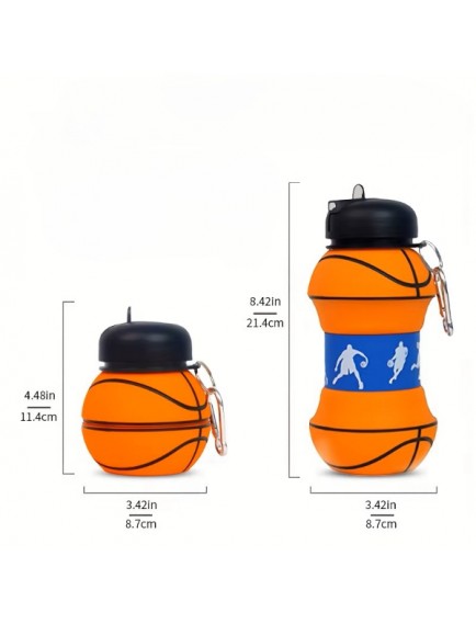 Basketbol Topu Tasarımlı Akordiyon Su Şişesi