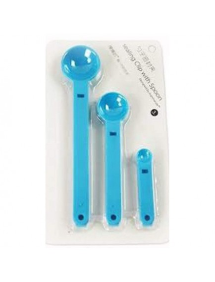Ölçme Kaşıklı Poşet Klipsi 3'lü Paket