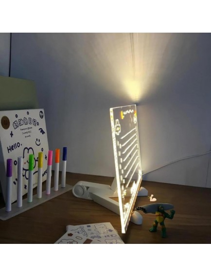 LED Aydınlatmalı Yazı ve Çizim Tahtası - Büyük Boy 30x20 cm