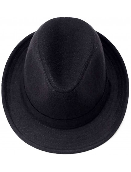 Çocuk Boy Siyah Kumaş Fötr Şapka Gösteri Şapkası Michael Jackson Şapkası 54 No