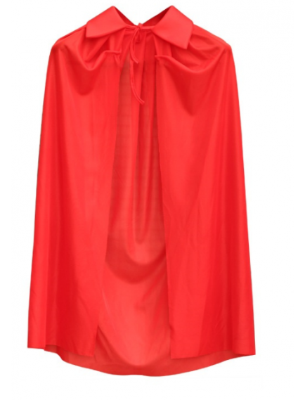 Kırmızı Renk Yakalı Pelerin Çocuk Boy 90 cm