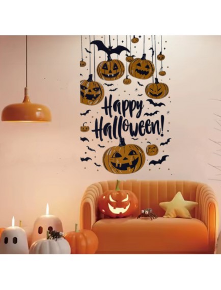 Halloween Temalı Balkabaklı Duvar Sticker Seti