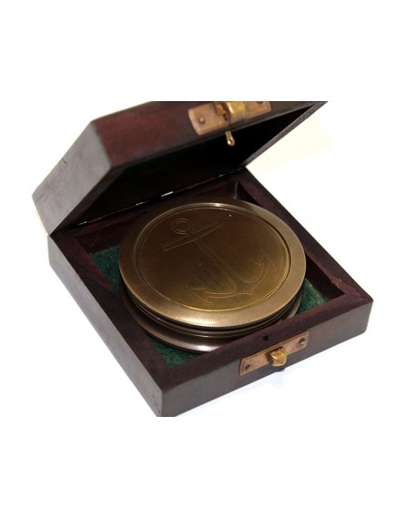 Ahşap Kutulu Pirinç Pusula Model 7