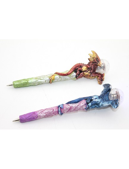 Dragonlu Polyester Işıklı Tükenmez Kalem