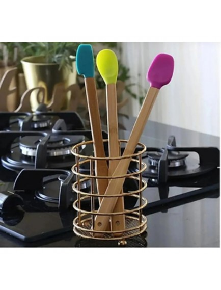 Silikon Uçlu Isıya Dayanıklı Bambu Spatula 3'lü Set