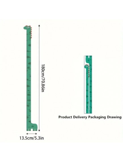 Sevimli Dinozor Boy Ölçüsü Sticker