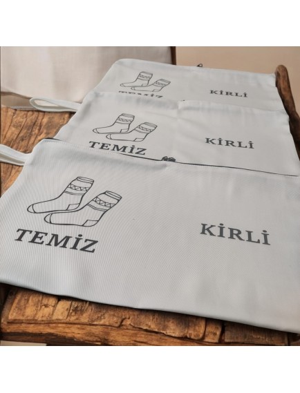Baskılı Kirli-Temiz Seyahat (Çorap) Torbası
