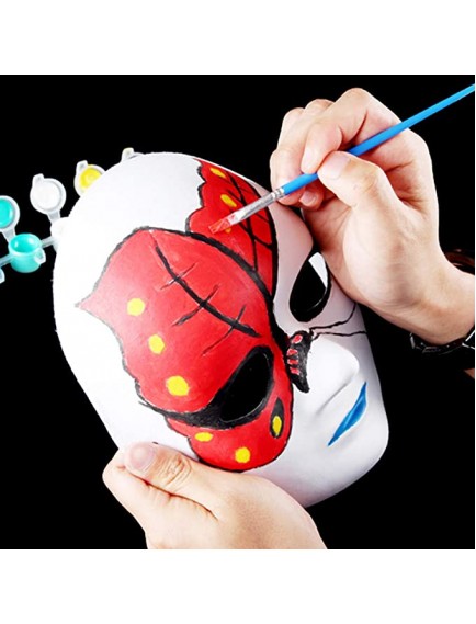 Beyaz Renk Boyanabilir Anonim Tam Yüz Cosplay Maske 24x18 cm