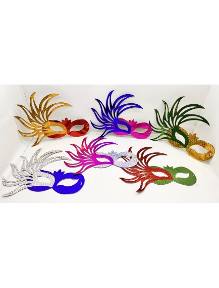 Rengarenk Kağıt Parti Balo Maskesi 6 Adet