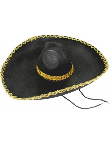 Sombrero Meksika Şapkası Altın Şeritli Yetişkin Boy