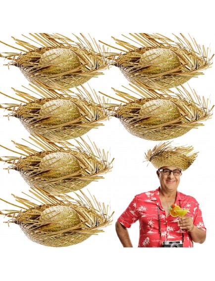 Tropikal Parti Natural Hasır Şapka