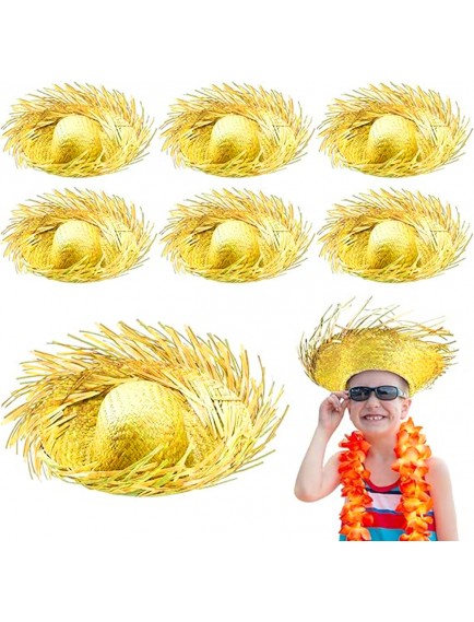 Tropikal Parti Sarı Hasır Hawaii Şapkası