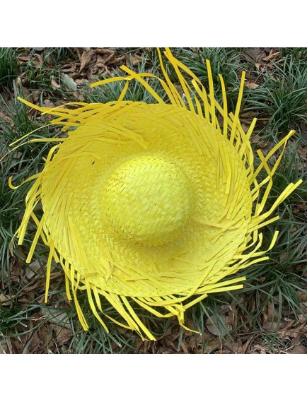 Tropikal Parti Sarı Hasır Hawaii Şapkası