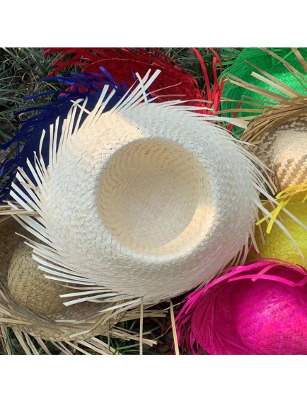 Tropikal Parti Beyaz Hasır Hawaii Şapkası