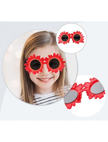 Kırmızı Renk Papatya Şekilli Parti Gözlüğü