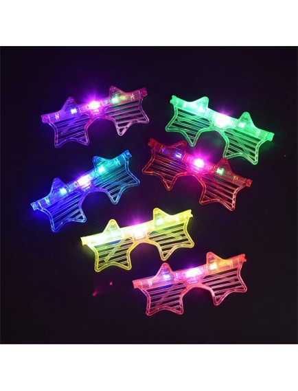 Ledli Yıldız Parti Gözlüğü 6 Renk 12 Adet