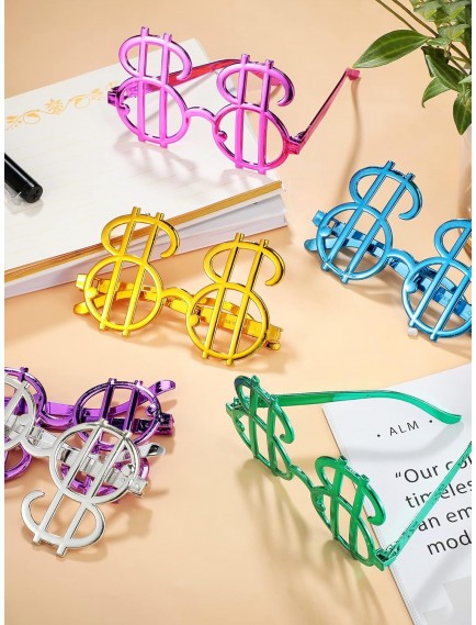 Dolar Şekilli Metalize Parti Gözlüğü 6 Adet